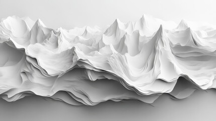 Aufkleber - Abstract white mountain range landscape; background design