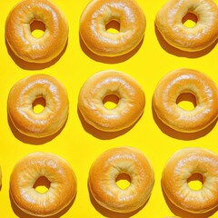 Wall Mural - Doughnuts with Glazed Sugar Coating