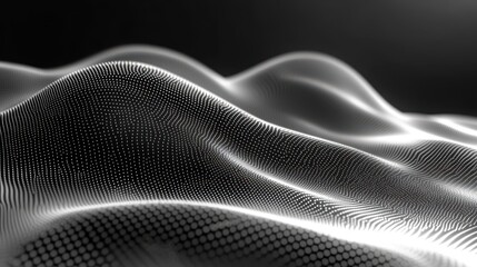 Poster - Abstract grayscale data wave background