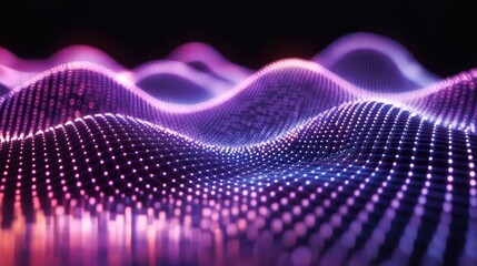 Poster - Abstract Purple Blue Data Wave Background