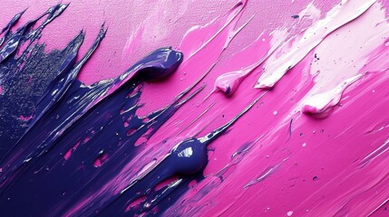 Wall Mural - Pink and purple paint strokes, abstract art background, texture design