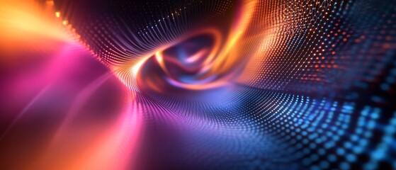 Fototapete - This vibrant digital background suits themes of technology, AI, and data transfer, providing a modern aesthetic for educational graphics and projects that engage the audience effectively