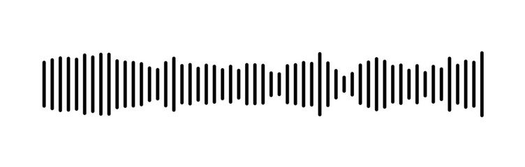 Leinwandbilder - Minimalist Sound Wave Representation in Black and White Lines