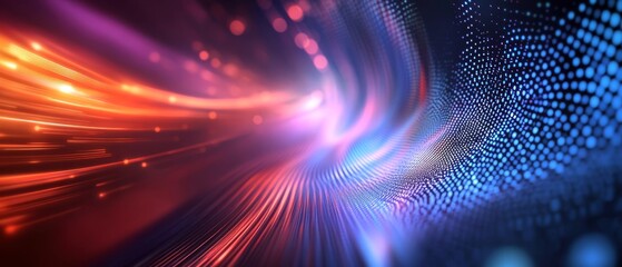 Poster - This colorful digital background represents themes like technology, AI, data transfer, and innovative education in an engaging way that captivates viewers attention and imagination