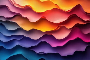 Poster - Vibrant multicolor gradients create a wave-like texture with soft contours and depth