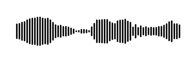 Leinwandbilder - Minimalist Sound Wave Representation in Black and White Lines