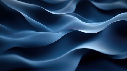 Poster - Abstract blue wave background, flowing fabric texture