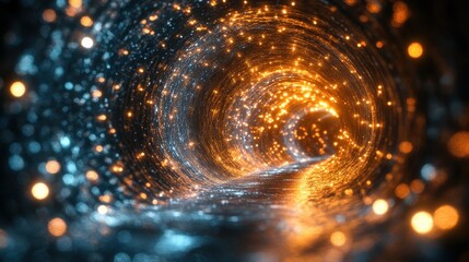 Wall Mural - Sparkling swirling tunnel, cosmic background, abstract art, website banner