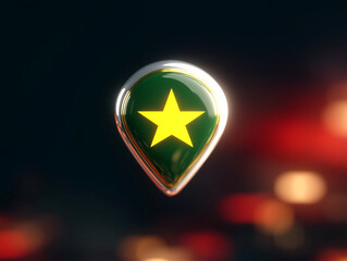 Poster - Location pin graphic with star symbol in vibrant colors