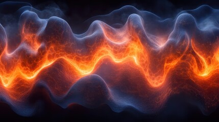 Wall Mural - Fiery energy waves abstract background