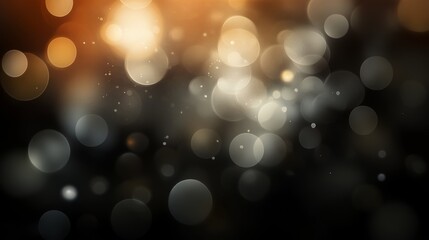 Wall Mural - Golden bokeh lights, night, abstract, background, design