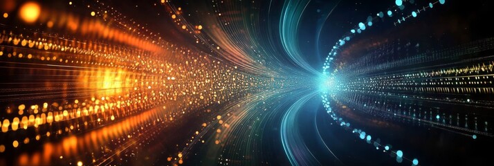 Poster - This vibrant and visually appealing digital background is perfect for effectively showcasing technology processes, artificial intelligence, and data transfer concepts in engaging visual presentations
