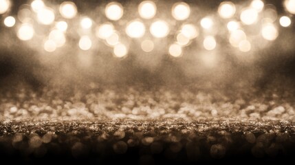Wall Mural - sparkling gold bokeh background, stage lights, glitter, product display