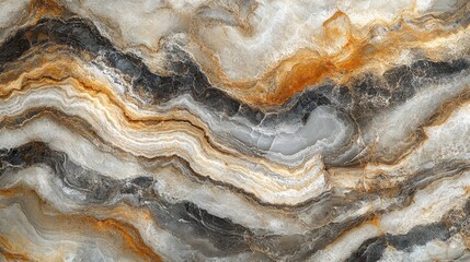 Aufkleber - Onyx Marble Texture, Swirling Grey and Gold, Interior Design