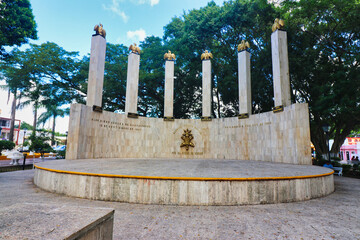 Wall Mural - Memorial Monument to the young heroes of the defense of  Chapultepec Castle in 1847 against american forces near the town center of historic Valladolid town,a Pueblo Magico city in Yucatan,Mexico