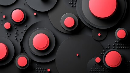 Poster - Abstract red and black circles overlap; background texture; design element