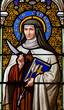 © Joan - Stained glass (19th century) of Saint Teresa of Avila or Sainte Thérèse d'Avila. Saint of the Roman Catholic Church.