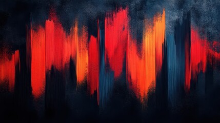 Aufkleber - Abstract red and orange paint strokes, dark background, artistic texture, website banner