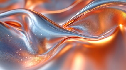 Wall Mural - abstract flowing ribbons with a metallic sheen in fluid composition