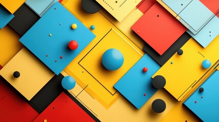 Poster - colorful geometric shapes background design