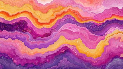 Poster - Abstract vibrant pink, purple, orange wave art