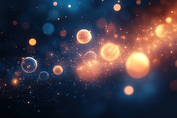 Wall Mural - abstract glowing orbs radiating soft light in a dark gradient backdrop