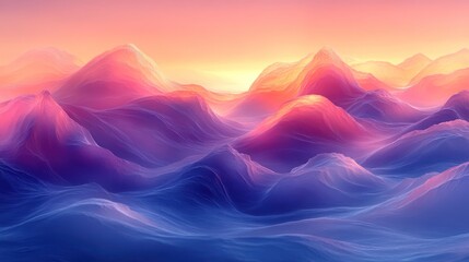 Wall Mural - abstract layered gradients resembling a surreal horizon in pastel shades