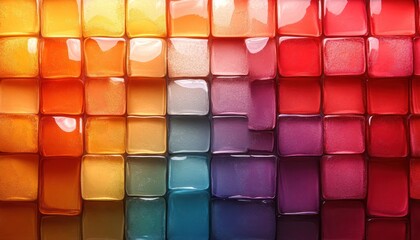 Wall Mural - abstract mosaic tiles with bright gradients and soft shadow effects