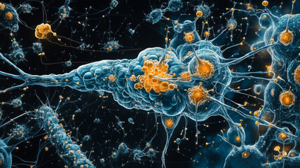 Poster - Exploration of a neuro-map showcasing interconnected neural networks
