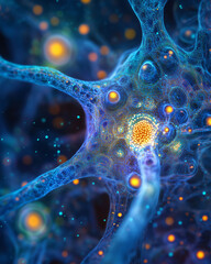 Poster - Exploring the intricate patterns of a neuro-map in vibrant colors