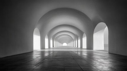 Poster - Archway corridor, bright light, minimalist, modern architecture, background, design