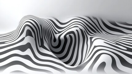 Poster - Abstract black white wave pattern background design