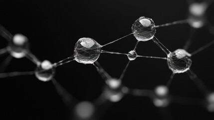 Aufkleber - Dewdrops on spiderweb, dark background, nature macro