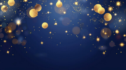 Wall Mural - dark blue and gold christmas background