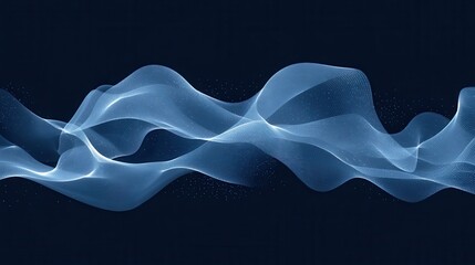 Poster - Abstract blue wave design, dark background, website banner