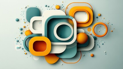 Poster - Abstract geometric shapes, vibrant colors, background design, website banner