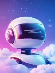 Poster - Developers building, testing and deploying chatbots on platforms. Chatbot platform, virtual assistant development, cross-platform chatbot concept. Header or footer banner template with copy space.