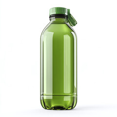 Wall Mural - 3d icon of green water bottle isolated on white background.