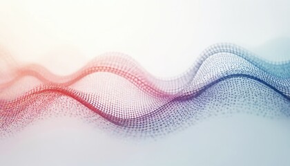 Leinwandbilder - Abstract wave design with colorful dots. Smooth flowing lines create dynamic pattern. Modern, trendy graphic. Suitable for tech backgrounds modern illustrations. Vibrant colors. Ideal for website app