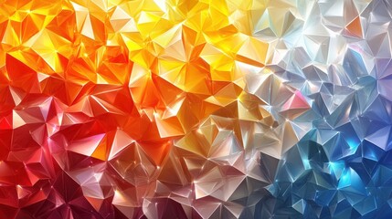 Poster - Colorful abstract low-poly background,  geometric design, vibrant hues