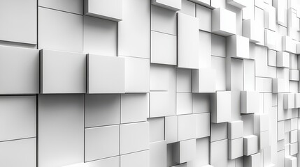 Poster - White cube wall texture, abstract background, modern design, website banner