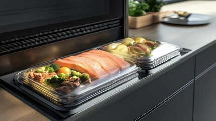 Poster - AI-controlled food preservation system using vacuum-sealing technology.