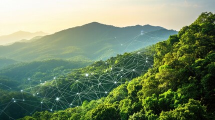 Poster - Artificial intelligence optimizing food supply chain logistics with data visualization.