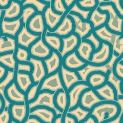 Poster - Abstract seamless pattern design. Intertwining lines form decorative graphic pattern. Flowing, dynamic lines create visual rhythm. Geometric shapes implied by lines creating modern look. Repeating