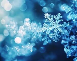 Poster - Beautiful snowflake. AI.