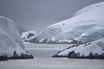 Sticker - View of ice on mountains in Antarctica