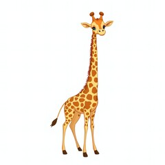 Poster - an image of a giraffe standing in front of a white background, there is a giraffe standing in the middle of a white background