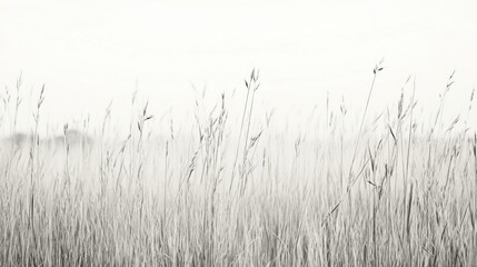 Naklejka na meble Serene grassland, hazy dawn, tranquil landscape, nature background, ideal for peaceful design