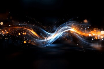Poster - Swirling patterns of light and color create a mesmerizing visual in a dark setting