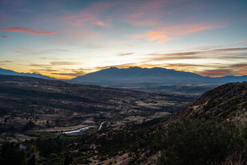 Wall Mural - Sunrise and Morning Mist in Esquel Argentina